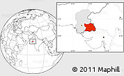 Blank Location Map of Tharparkar, highlighted parent region