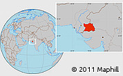 Gray Location Map of Tharparkar