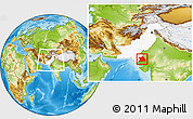 Physical Location Map of Tharparkar, highlighted country, within the entire country