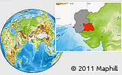 Physical Location Map of Tharparkar, highlighted country, highlighted parent region