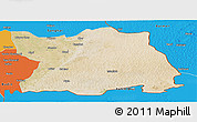 Satellite Panoramic Map of Tharparkar, political outside