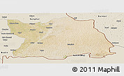 Satellite Panoramic Map of Tharparkar, shaded relief outside