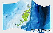 Physical 3D Map of Palau, political outside