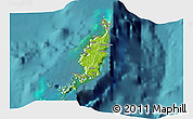 Physical 3D Map of Palau, satellite outside