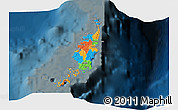 Political 3D Map of Palau, darken