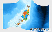 Political 3D Map of Palau, lighten, land only