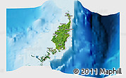 Satellite 3D Map of Palau, shaded relief outside