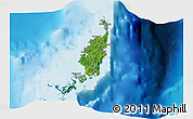 Satellite 3D Map of Palau, single color outside, shaded relief sea
