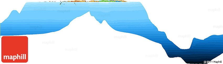 Political Horizon Map of Palau, single color outside, bathymetry sea