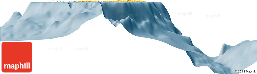 Savanna Style Horizon Map of Palau, single color outside
