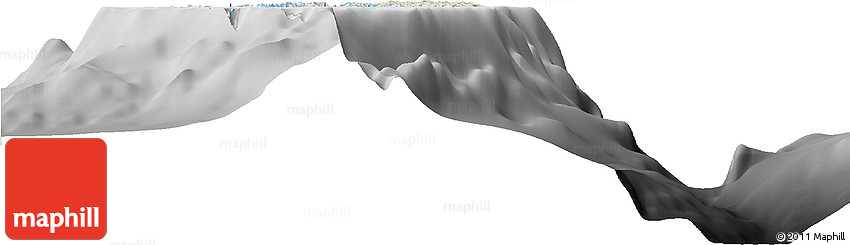 Shaded Relief Horizon Map of Palau, desaturated