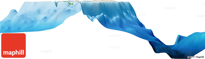 Shaded Relief Horizon Map of Palau, physical outside