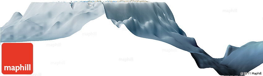 Shaded Relief Horizon Map of Palau, semi-desaturated