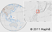 Gray Location Map of Palau, lighten, desaturated, hill shading