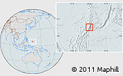 Gray Location Map of Palau, lighten, hill shading