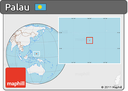 Gray Location Map of Palau, lighten, land only