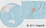 Gray Location Map of Palau, lighten, land only, hill shading