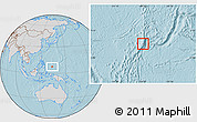 Gray Location Map of Palau, lighten, semi-desaturated, land only, hill shading