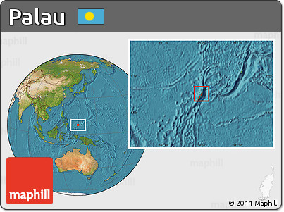 Satellite Location Map of Palau