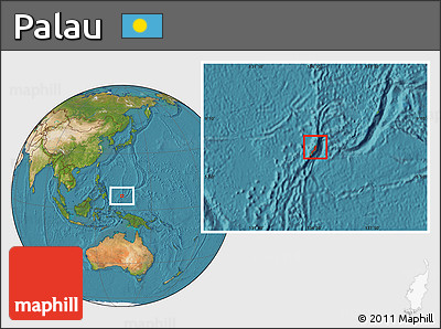 Satellite Location Map of Palau