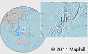 Savanna Style Location Map of Palau, gray outside, hill shading