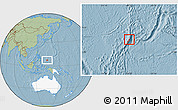 Savanna Style Location Map of Palau, highlighted continent, hill shading
