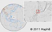 Savanna Style Location Map of Palau, lighten, desaturated, hill shading