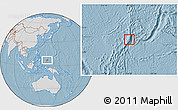 Savanna Style Location Map of Palau, lighten, desaturated, land only, hill shading