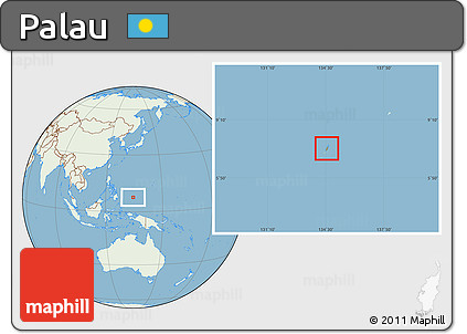Savanna Style Location Map of Palau, lighten, land only