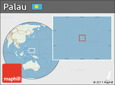 Savanna Style Location Map of Palau, lighten, land only