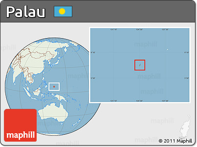 Savanna Style Location Map of Palau, lighten, land only
