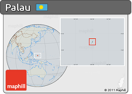 Savanna Style Location Map of Palau, lighten, semi-desaturated