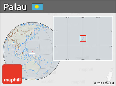 Savanna Style Location Map of Palau, lighten, semi-desaturated