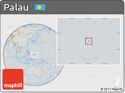 Savanna Style Location Map of Palau, lighten, semi-desaturated