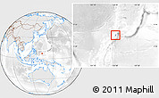Shaded Relief Location Map of Palau, lighten, desaturated