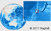Shaded Relief Location Map of Palau, lighten, land only