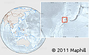 Shaded Relief Location Map of Palau, lighten, semi-desaturated