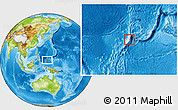 Shaded Relief Location Map of Palau, physical outside