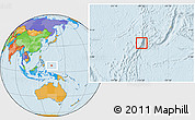 Shaded Relief Location Map of Palau, political outside