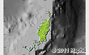 Physical Map of Palau, darken, desaturated