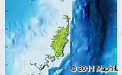 Physical Map of Palau, desaturated, land only