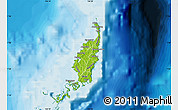 Physical Map of Palau, political outside