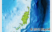 Physical Map of Palau, political shades outside