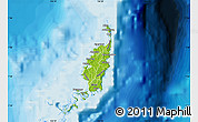 Physical Map of Palau, single color outside, bathymetry sea, shaded relief sea