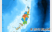 Political Map of Palau, single color outside, bathymetry sea