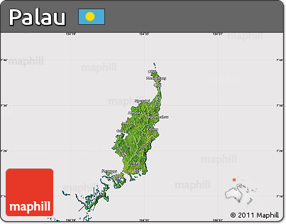 Satellite Map of Palau, cropped outside