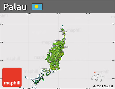 Satellite Map of Palau, cropped outside