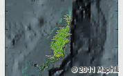Satellite Map of Palau, darken, semi-desaturated