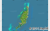 Satellite Map of Palau, lighten, semi-desaturated, land only