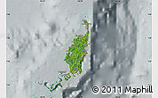 Satellite Map of Palau, lighten, semi-desaturated